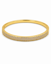 Stylish Gold-Plated CZ Kada | Fancy Partywear American Diamond Bangle for Women | Free Size Openable Bracelet