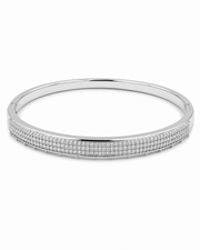 Fancy Silver Plated Stylish American Diamond Bangle / Partywear Stone Kada for Women