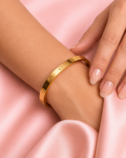 Fancy Stylish Gold Plated Love Bangle | Partywear Kada for Women | Trendy Bracelet