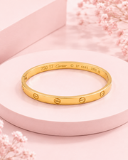 Fancy Stylish Gold Plated Love Bangle | Partywear Kada for Women | Trendy Bracelet