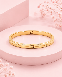 Fancy Stylish Gold Polish Screw Bangle | Trending Instagram Style Kada for Women