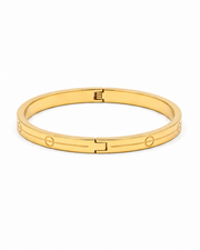Fancy Stylish Gold Polish Screw Bangle | Trending Instagram Style Kada for Women