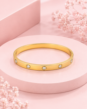 Fancy Stylish Gold Kada | Luxury Stone Bangle for Girls | Partywear Daily Use Bracelet