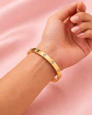 Fancy Stylish Gold Kada | Luxury Stone Bangle for Girls | Partywear Daily Use Bracelet