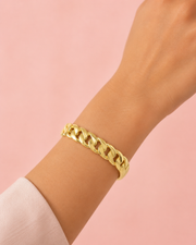 Trending Gold Cuban Chain Bangle / Stylish Partywear Bracelet for Women