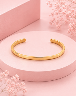 Stylish Gold Plated Minimalist Kada | Fancy Adjustable Cuff Bangle for Women | Partywear Trendy Jewellery