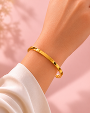 Stylish Gold Plated Minimalist Kada | Fancy Adjustable Cuff Bangle for Women | Partywear Trendy Jewellery