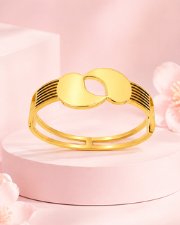 Fancy Gold Plated Interlocking Designer Kada / Stylish Partywear Bracelet for Women