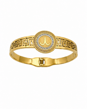 Fancy Gold Plated Greek Pattern Kada | Stylish Crystal Bracelet | Trending Partywear Jewelry