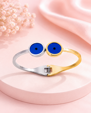 Fancy Dual-Tone Evil Eye Kada / Stylish Protection Bracelet for Women & Girls