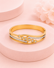 Trendy Gold Plated Multi-Layered Crystal Kada | Fancy Partywear Bangle for Women | Stylish Bracelet