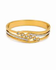 Trendy Gold Plated Multi-Layered Crystal Kada | Fancy Partywear Bangle for Women | Stylish Bracelet