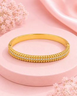 Trending Stylish Gold Plated Stone Kada / Partywear Fancy Bracelet for Women