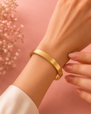 Stylish Gold Plated Mantra Bangle | Fancy Spiritual Kada for Men & Women | Trending Partywear Bracelet