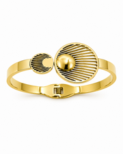 Stylish Gold Plated Fan Design Partywear Cuff Bangle Kada for Girls and Women
