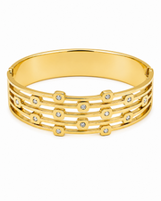 Fancy Stylish 4-Layer Gold Plated Bangle | Trendy Partywear Kada for Women