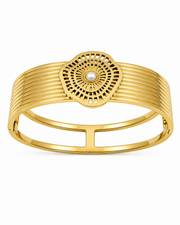 Trending Stylish Gold-Plated Fancy Partywear Pearl Kada / Cuff Bangle