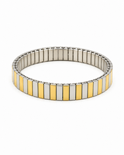 Fancy Stylish Dual Tone Flexible Bracelet | Trendy Gold-Silver Mix Stretchable Wristband for Boys & Girls | Free Size Partywear Item