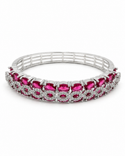 Fancy Stylish Ruby Red American Diamond Openable Kada / Partywear Bracelet