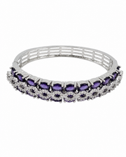 Fancy Amethyst Purple AD Kada | Stylish Partywear Silver Bangle | Trendy Jewellery for Women