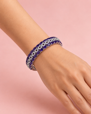 Fancy Amethyst Purple AD Kada | Stylish Partywear Silver Bangle | Trendy Jewellery for Women