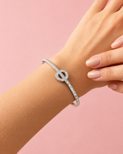 Stylish Fancy Silver AD Bracelet / Partywear American Diamond Bangle for Women