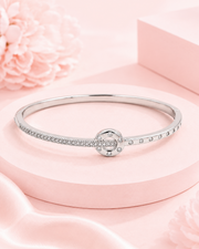 Stylish Fancy Silver AD Bracelet / Partywear American Diamond Bangle for Women