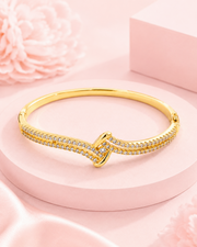 Fancy Stylish American Diamond Gold Bangle | Trending Partywear AD Kada | New Design Bracelet