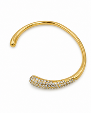 Fancy Gold Plated AD Stone Stylish Cuff Bracelet / Adjustable Partywear Kada