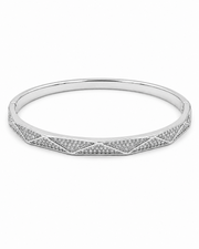 Fancy Stylish Geometric Silver Kada | Trending Partywear American Diamond Bracelet