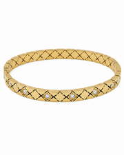 Trendy Quilted Gold Kada | Stylish Partywear American Diamond Bangle | Fancy Gold Churi for Women