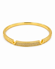 Fancy Partywear Gold Plated AD Kada / Stylish V-Shape Bracelet for Women