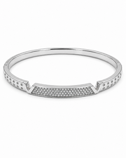 Fancy Stylish American Diamond Silver Kada / Trending Western Partywear Bracelet for Women