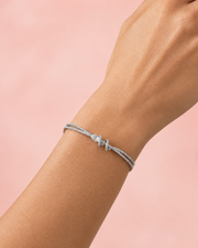 Trending American Diamond Silver Fancy Bracelet / Stylish Partywear Kada