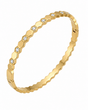 Fancy Stylish Gold-Plated Honeycomb Diamond Kada / Partywear Bangle for Girls