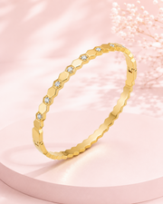 Fancy Stylish Gold-Plated Honeycomb Diamond Kada / Partywear Bangle for Girls