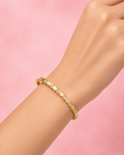 Fancy Stylish Gold-Plated Honeycomb Diamond Kada / Partywear Bangle for Girls