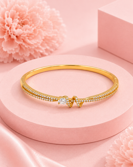 Stylish Fancy Partywear AD Kada / Trendy Golden Bracelet for Women