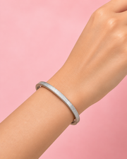 Fancy Honeycomb Design Silver Kada | Stylish Partywear Unisex Bracelet | Trendy Oxidized Look Bangle