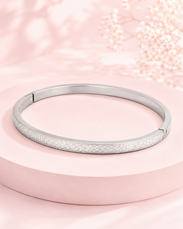 Fancy Honeycomb Design Silver Kada | Stylish Partywear Unisex Bracelet | Trendy Oxidized Look Bangle