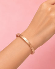 Fancy Rose Gold Honeycomb Kada | Stylish Partywear Bracelet for Women | Trending Minimalist Bangle