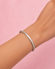 Fancy Matte Silver Laser-Design Kada | Stylish Unisex Stainless Steel Bracelet | Trendy Partywear Bangle