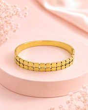 Fancy Stylish Gold Kada | Partywear Square Link Bracelet | Unisex Trendy Hand Cuff