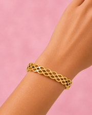 Stylish Infinity Gold-Plated Cuff Bangle for Party & Daily Wear