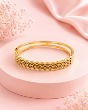 Stylish Gold-Plated Wave Cuff Bangle - Fancy Daily Wear