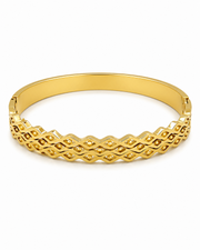 Fancy Gold Plated Modern Geometric Kada | Stylish Partywear Bracelet for Women