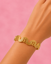 Fancy Gold Plated Stylish Wave Kada | New Trending Designer Bracelet for Women | Partywear Jewellery