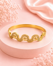 Fancy Gold Plated Stylish Wave Kada | New Trending Designer Bracelet for Women | Partywear Jewellery