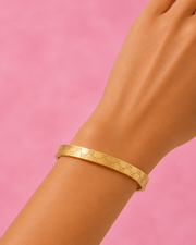 Fancy Designer Monogram Gold Kada / Stylish Partywear Gold-Plated Bangle Bracelet for Women