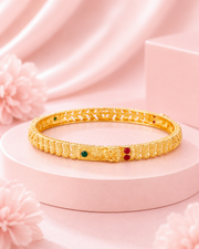 Traditional Goddess Laxmi Temple Bangles Set | Gold Plated Ethnic Jewelry